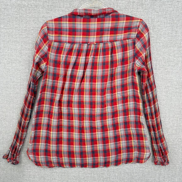 Paper Boy Shirts Womens Red Plaid Long‎ Sleeve Button Up Shirt Size S - Picture 2 of 13
